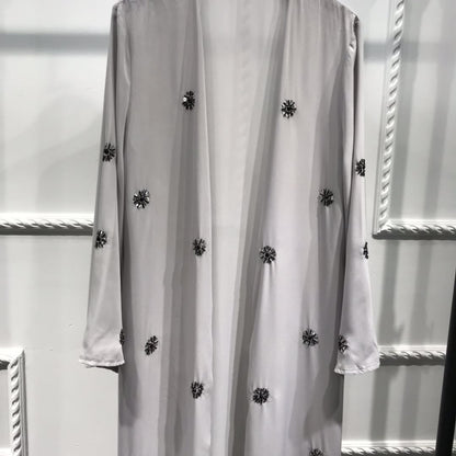 Embroidered Beaded Cardigan Robe Dress For Women