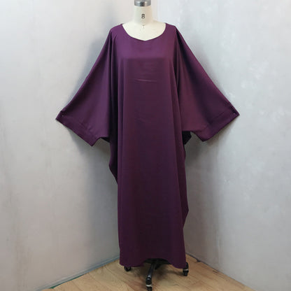 Bat Sleeve  Loose Robe Dress For Women