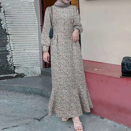 Sun Dress Elegant Abaya Zanze Long Sleeve For Women