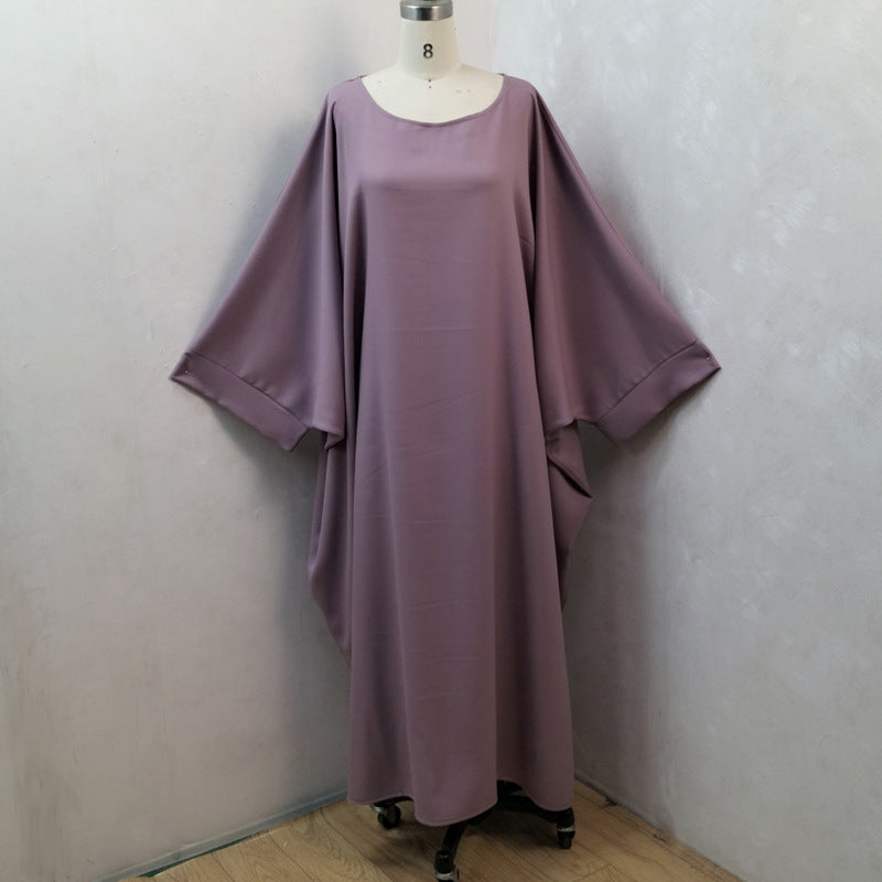 Bat Sleeve  Loose Robe Dress For Women