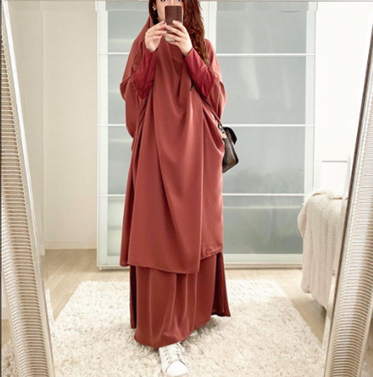 Solid Color Robe Suit Dress For Women