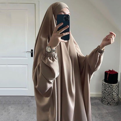 One Piece Solid Color Long Sleeve Prayer Robe For Women