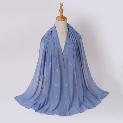 Chiffon Embroidered Scarf For Women