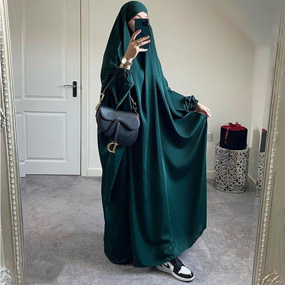 One Piece Solid Color Long Sleeve Prayer Robe For Women