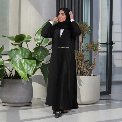 Eid Black Modest Open Kimono Abaya Dubai Luxury 2024 Islam Muslim Kaftan Coat Dress Abayas For Women Robe Caftan Marocain Femme