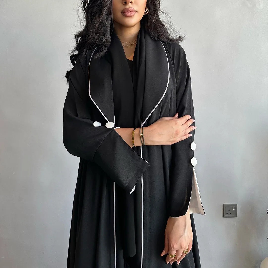 Eid Ramadan Abaya Women Black Button Split Sleeve Islam Prayer Dress Woman Kaftan Kebaya Turkey Dubai 2024 Luxury Robe Clothes